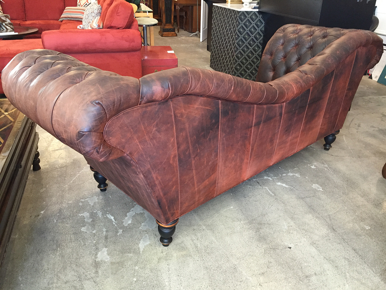 Custom Chesterfield Italian Leather Sofa Chairish Custom Chesterfield Italian Leather Sofa Chairish